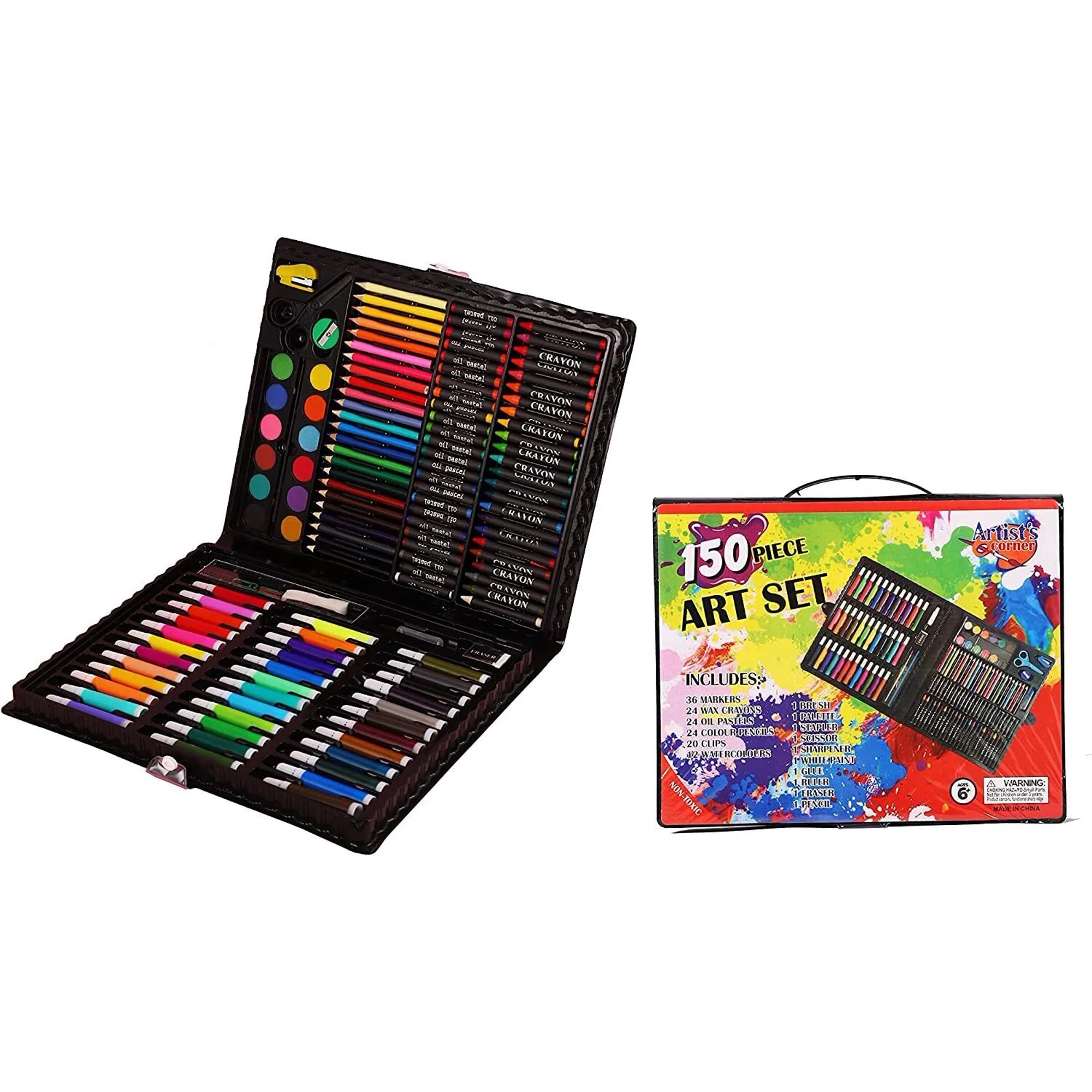 Atfaluna 150-Piece Art Set for Kids – Complete Drawing & Painting Kit