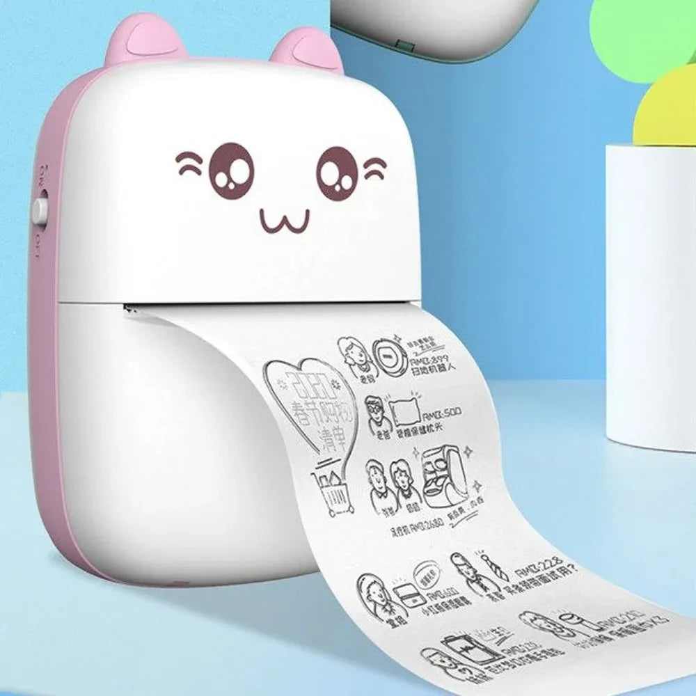 Atfaluna Portable Mini Thermal Printer – Wireless Pocket Photo & Label Printer for Study, Work & Crafts
