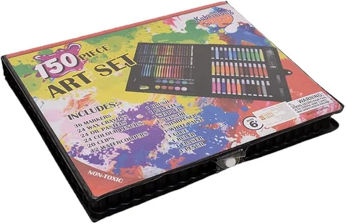 Atfaluna 150-Piece Art Set for Kids – Complete Drawing & Painting Kit