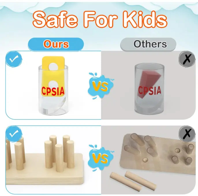 Atfaluna Wooden Shape Sorting Toy – Pentagonal Column