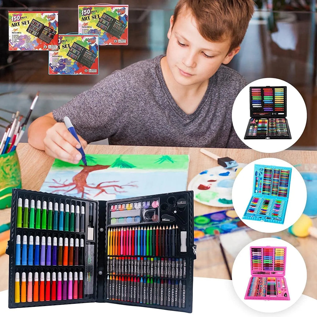 Atfaluna 150-Piece Art Set for Kids – Complete Drawing & Painting Kit